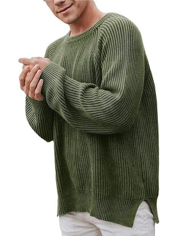 Weekend Deals to Make You Happy Oversize Loose Men Crew Neck Sweater