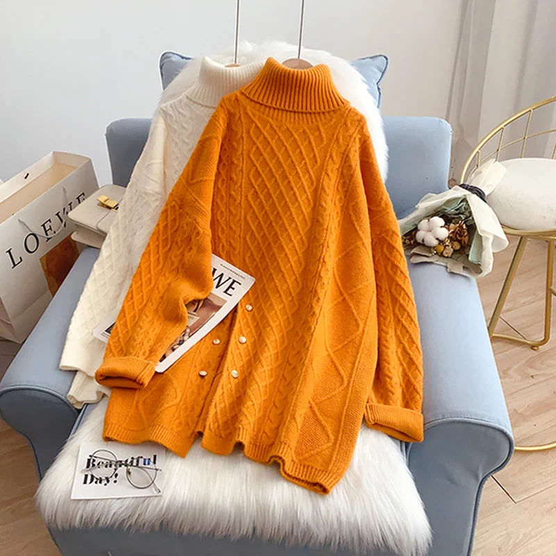 Take Advantage New loose lazy style sweater high neck sweater women  4922