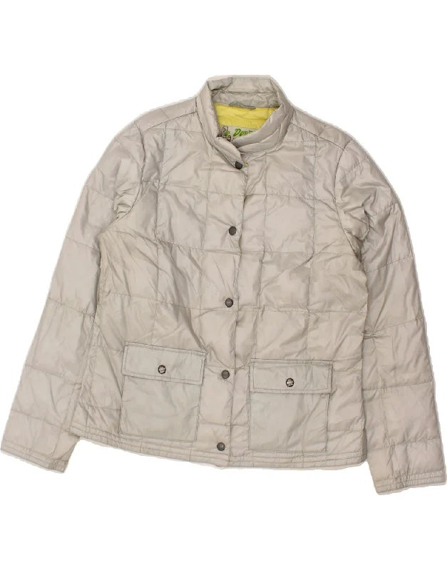 Weekend Wonders Await! EDDIE BAUER Womens Padded Jacket UK 16 Large Beige Nylon