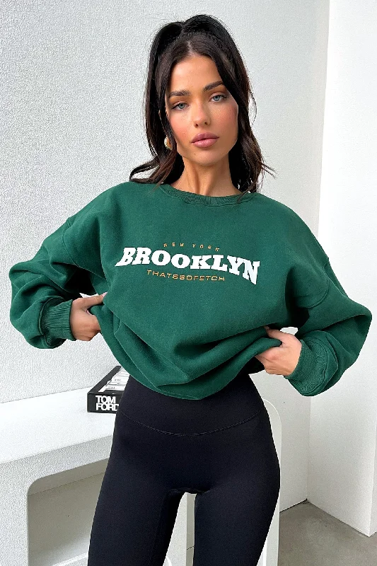 Weekend Specials to Relish Brooklyn Crewneck - Emerald