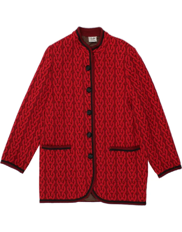 Quick Sale LIOLA Womens Longline Knit Blazer Jacket UK 16 Large Red
