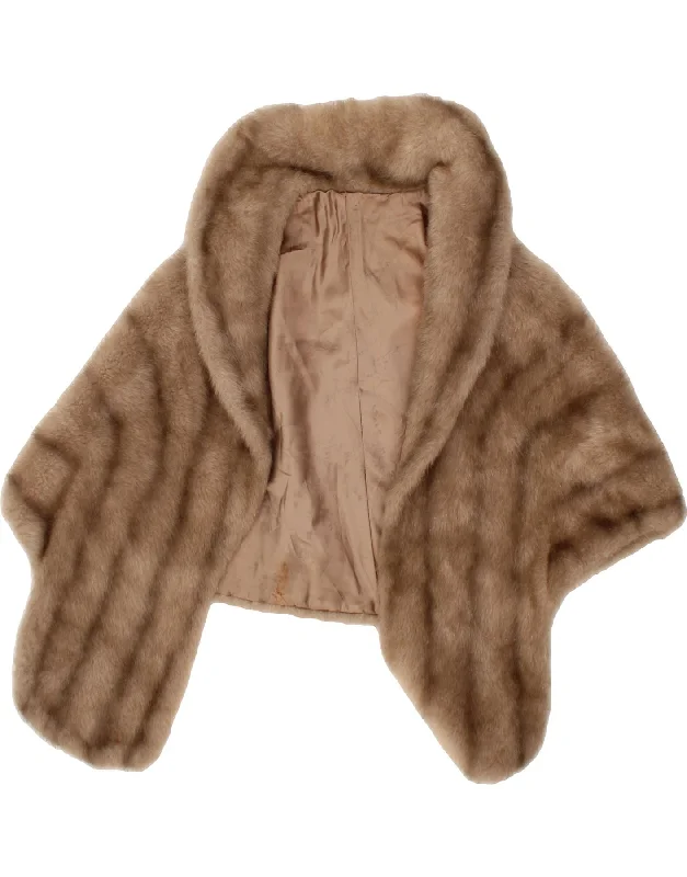 Weekend Deal REGINA GLENARA Womens Faux Fur Bolero Jacket One Size Brown