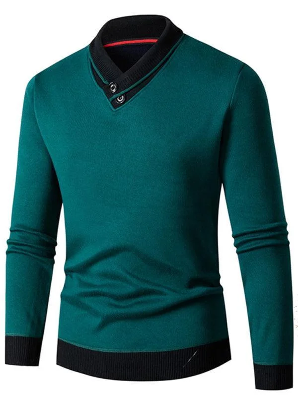 Value Deals Turtleneck Slim Fit V-Neck Men Sweater