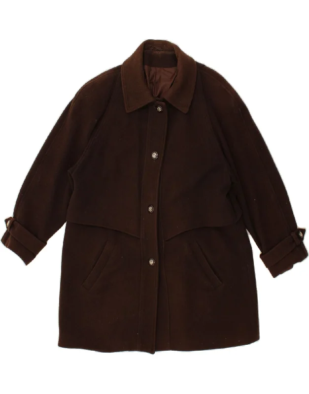 Weekend Deals That Dazzle DAVID BARRY Womens Overcoat UK 16 Large Brown Virgin Wool