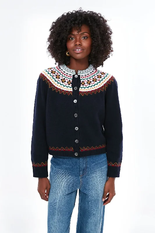 Weekend Specials to Snag Navy Multi Hilde Fair Isle Cardigan