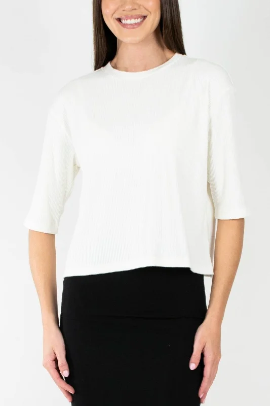 Weekend Price Cuts Galore REMI TEE RIBBED (OFF WHITE)