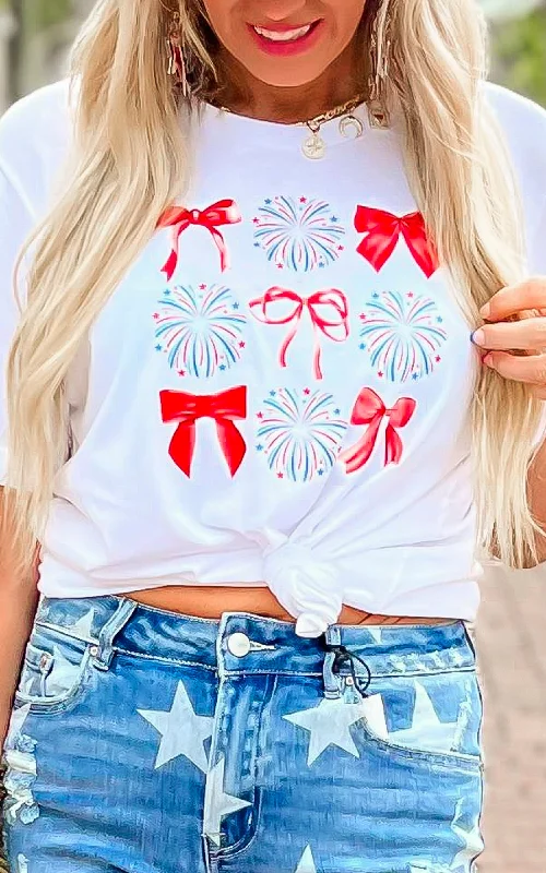 Special Price Bowties & Fireworks Graphic T-shirt - Final Sale