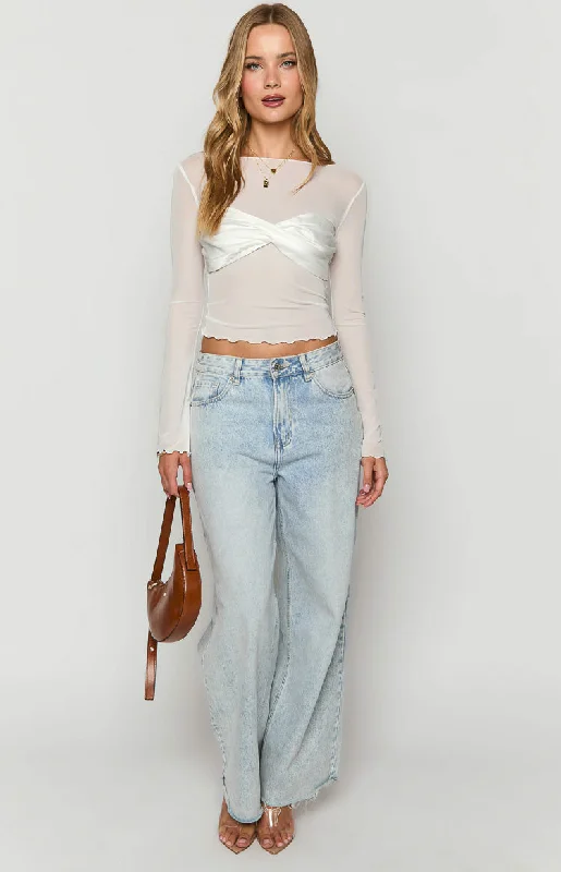 Unmissable Offer Alonza White Long Sleeve Top