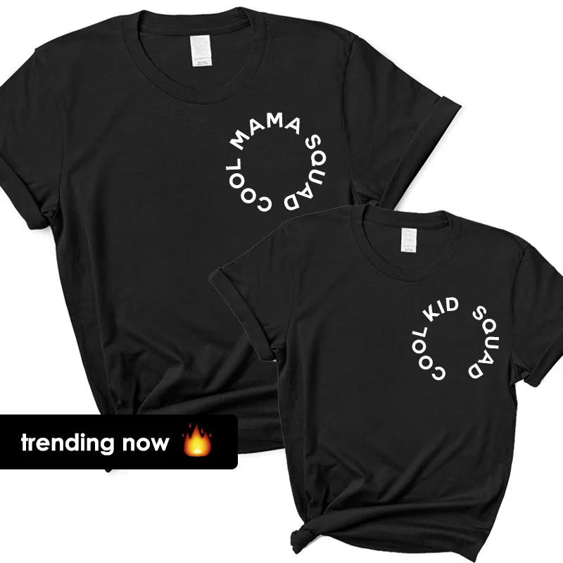 Lowest Prices Cool Mama/Cool Kid Squad Circular Black T-Shirts
