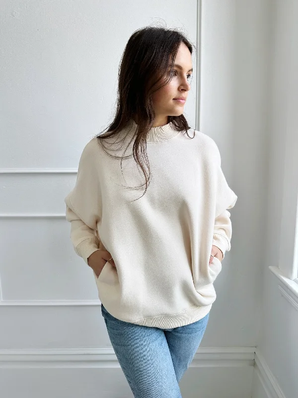 Quick Sale Mock Neck Sweatshirt w/ Pockets