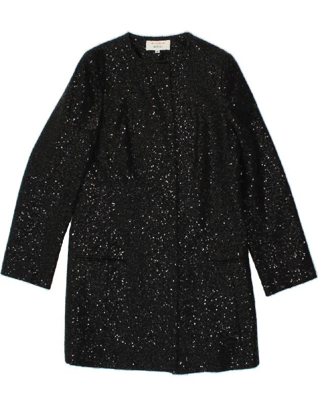 Savings Galore HELENE BERMAN Womens Sequin Overcoat UK 14 Large Black Viscose