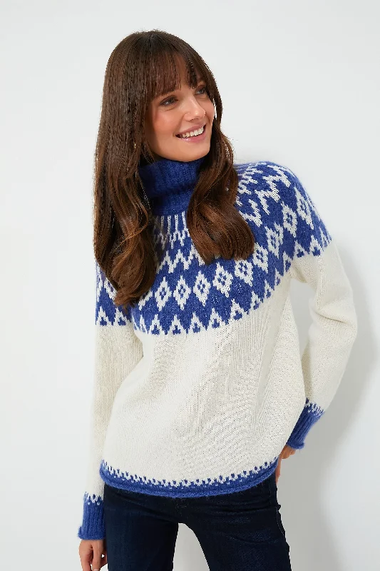Big Discounts Blue Combo Bailey Fair Isle Turtleneck
