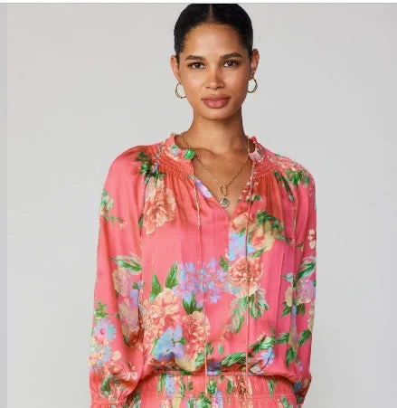 Massive Deals Tie Front Flow Top - Coral