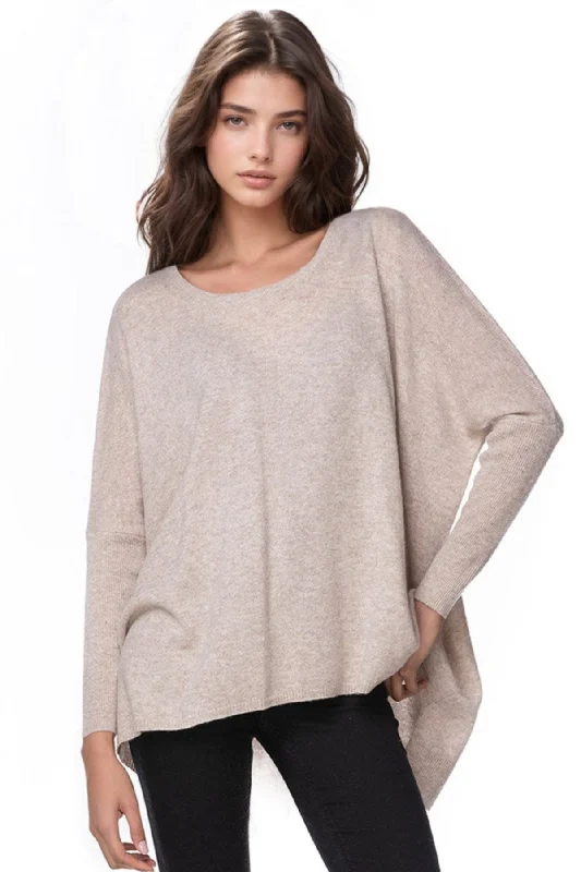 Seasonal Clearance 100% Cashmere Loose & Easy Crew Sweater in Fall Colors