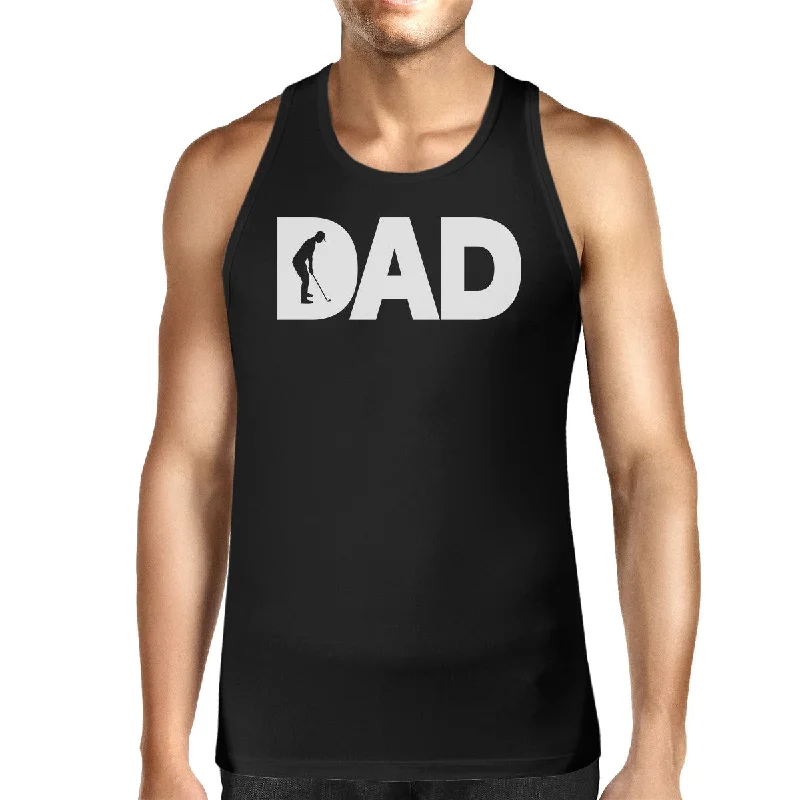 Lowest Prices Dad Golf Mens Black Cotton Tank Top Funny Graphic Tee For Gold Dads