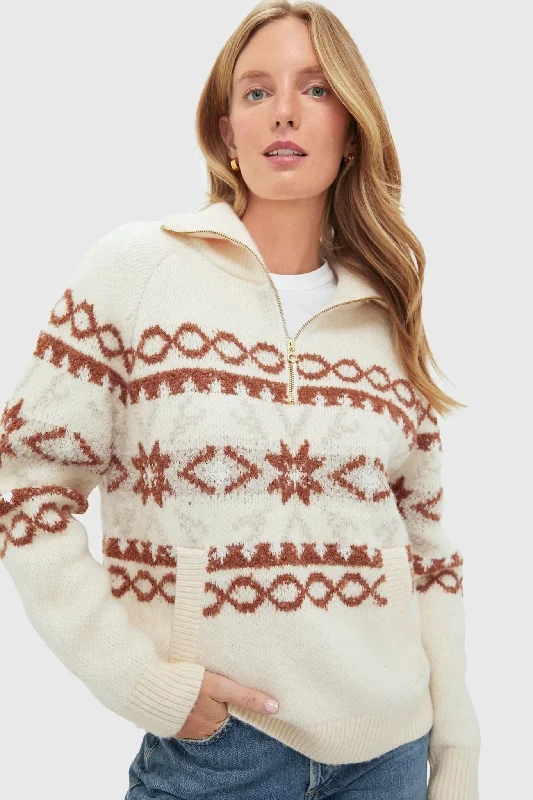 Savings Alert Whitecap Grey Fairisle Cai Half Zip