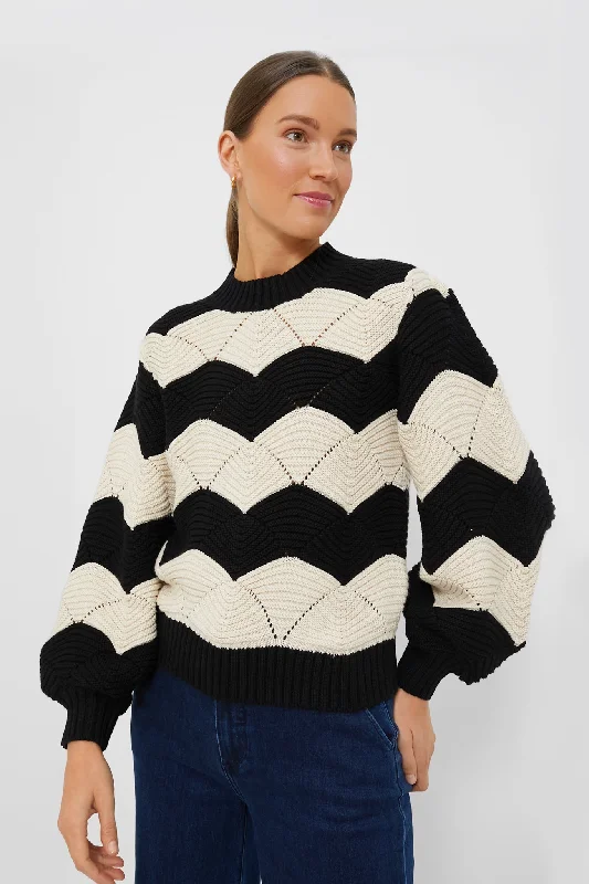 Value Deals Black and Ivory Kori Sweater