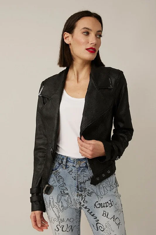 Markdown Madness Joseph Ribkoff Faux Leather Moto Jacket