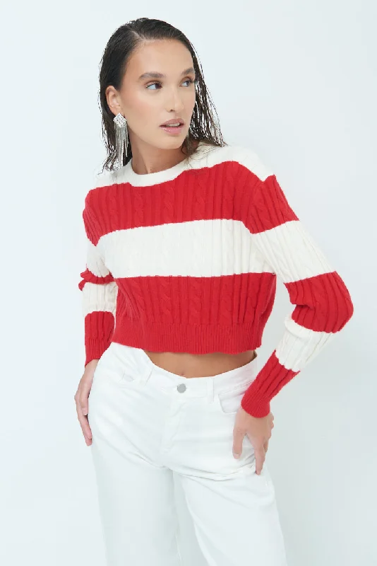 Today’s Deal Striped cropped sweater wholesale
