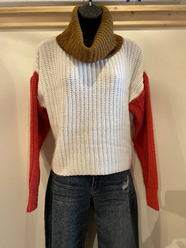 Special Savings Cowl Neck Color Block Sweater