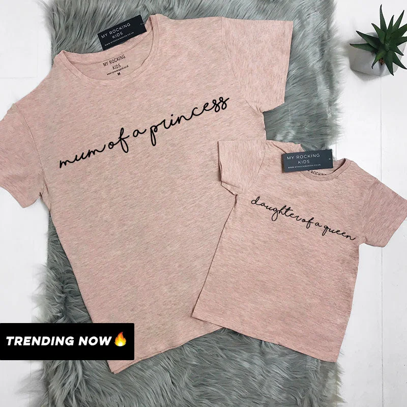 Savings Soar This Weekend Mum Of A Princess/Daughter Of A Queen Heather Peach Matching Tees (MRK X) Savings Soar This Weekend Mum Of A Princess/Daughter Of A Queen Heather Peach Matching Tees (MRK X)