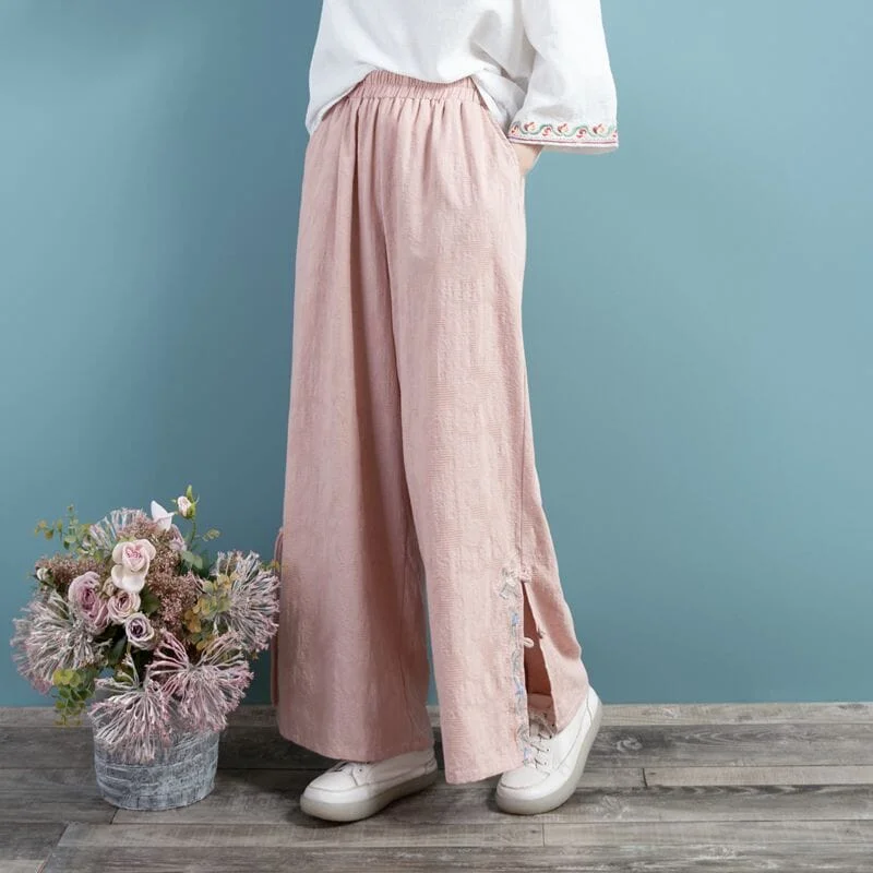 Today's Special Women Spring Retro Loose Cotton Linen Wide Leg Pants