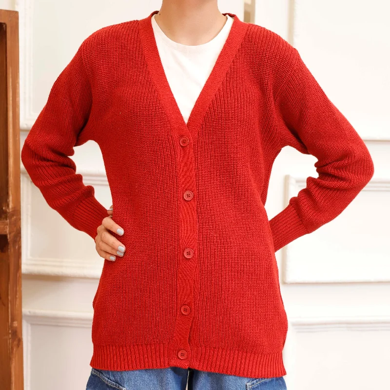 Act Now Maroon Cotton Thread Winter Sweater PW4822