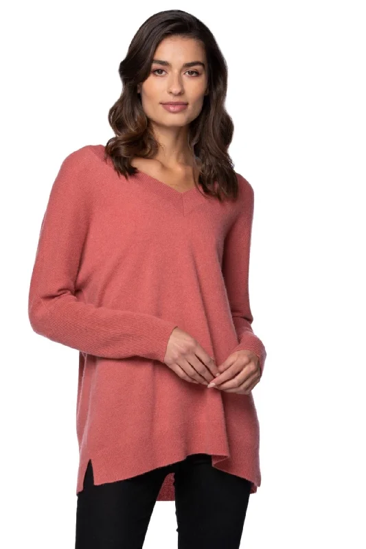 Best Seller 100% Cashmere Reversible Easy V-Neck Sweater