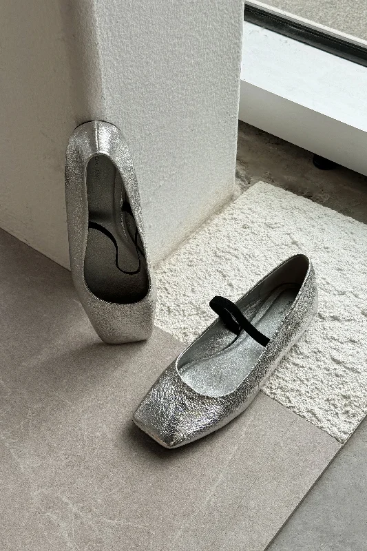 Half Price METALLIC SILVER BALLET FLAT