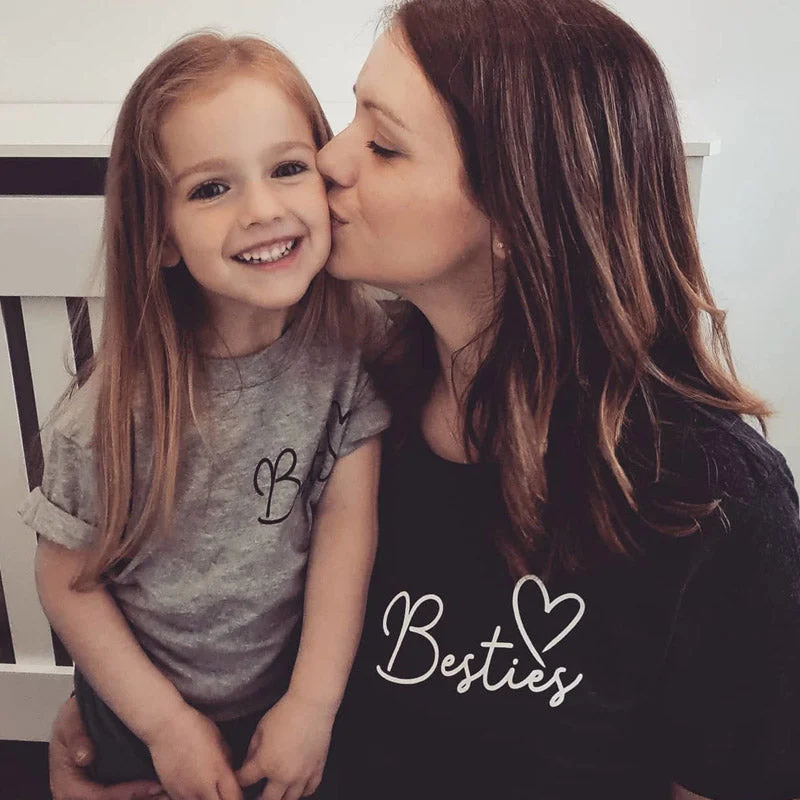 Quick Deals Besties Mini Logo Mum & Kid Matching Tees (MRK X)
