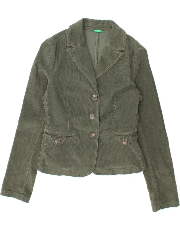 Major Savings BENETTON Womens Corduroy 3 Button Blazer Jacket IT 40 Small Green Cotton Major Savings BENETTON Womens Corduroy 3 Button Blazer Jacket IT 40 Small Green Cotton