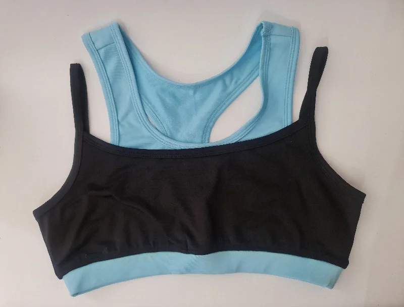 Closeout Double Under Crop Top Blue- SALE