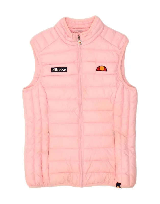 Year-End Clearance ELLESSE Womens Padded Gilet UK 12 Medium Pink Polyester