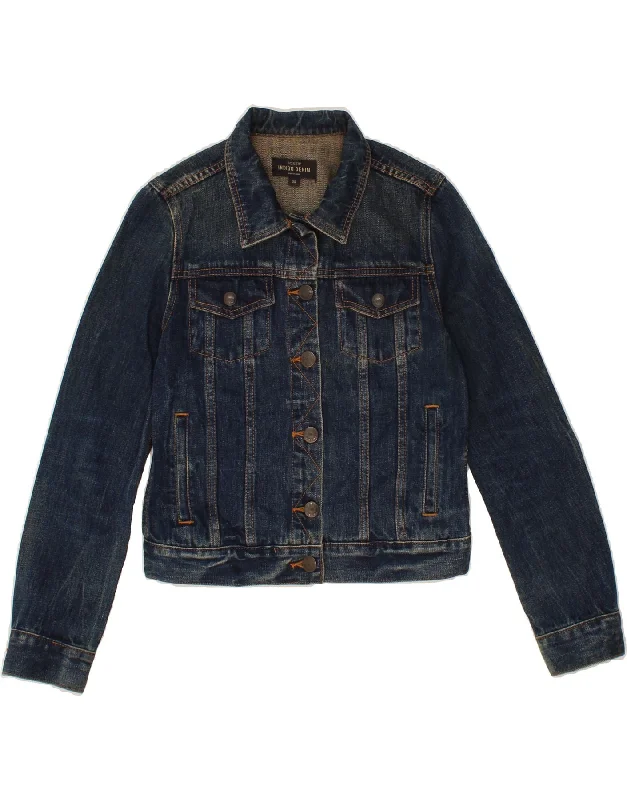 Price Cut J. CREW Womens Indigo Denim Jacket UK 6 XS Navy Blue Cotton