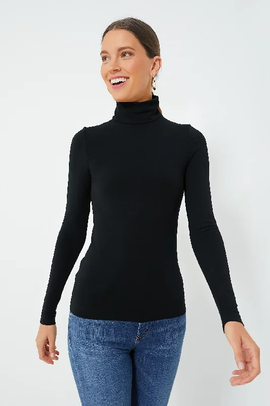 Online Only Black Aurora Long Sleeve Turtleneck
