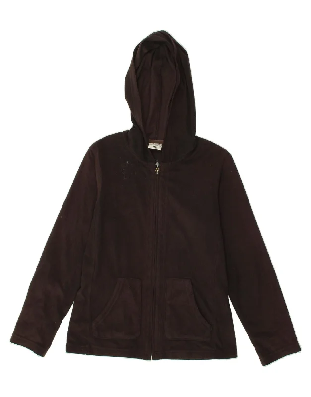 Big Discounts COLUMBIA Womens Hooded Fleece Jacket UK 10 Small Black Polyester