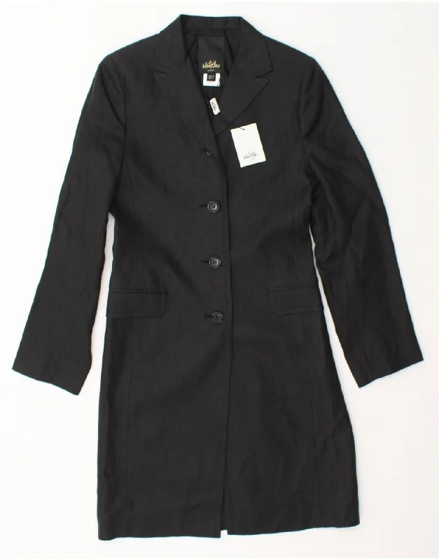 Weekend Deals That Impress WHISTLES Womens Longline 5 Button Overcoat UK 8 Small Black Linen Weekend Deals That Impress WHISTLES Womens Longline 5 Button Overcoat UK 8 Small Black Linen