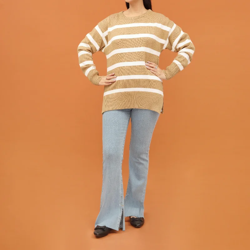 Super Sale Brown Cotton Thread Winter Sweater PW4806