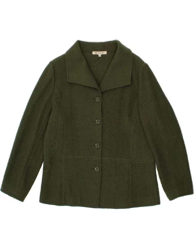 Reduced Prices CLODAGH CALLAGHAN Womens Knit Jacket UK 14 Medium Green Wool
