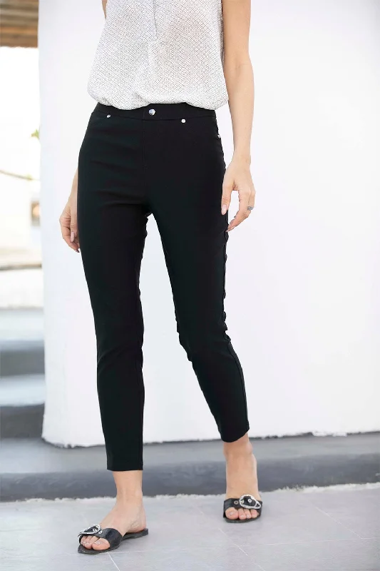 Exclusive Deal Orange by Fashion Village, ANP-07 Pull-On Solid Ankle Pant/Legging