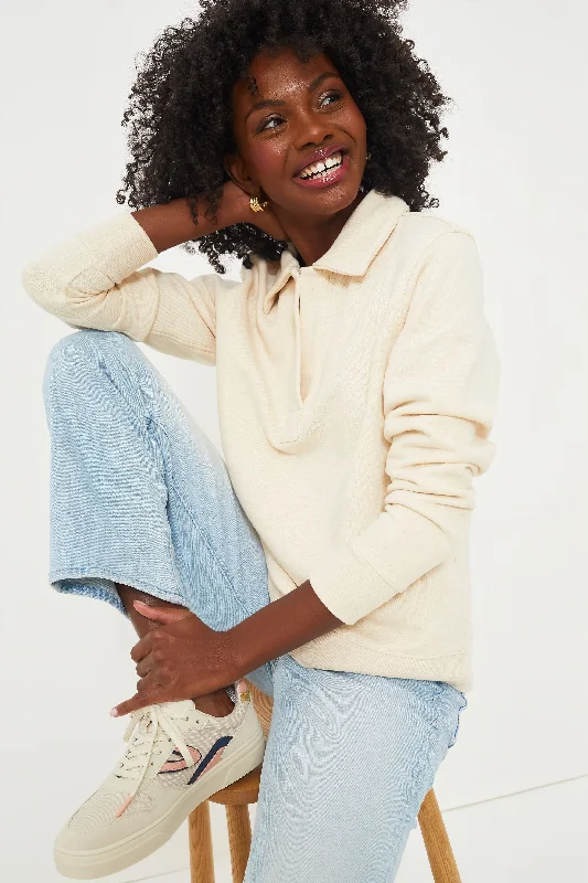 New Deal Oatmeal Heather Polo Popover Shirt