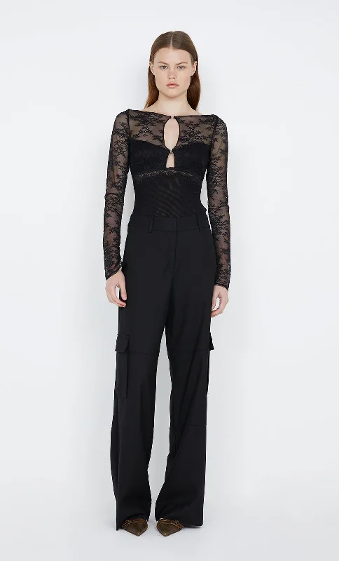 Sale Alert LOANI LONG SLEEVE BODYSUIT - BLACK