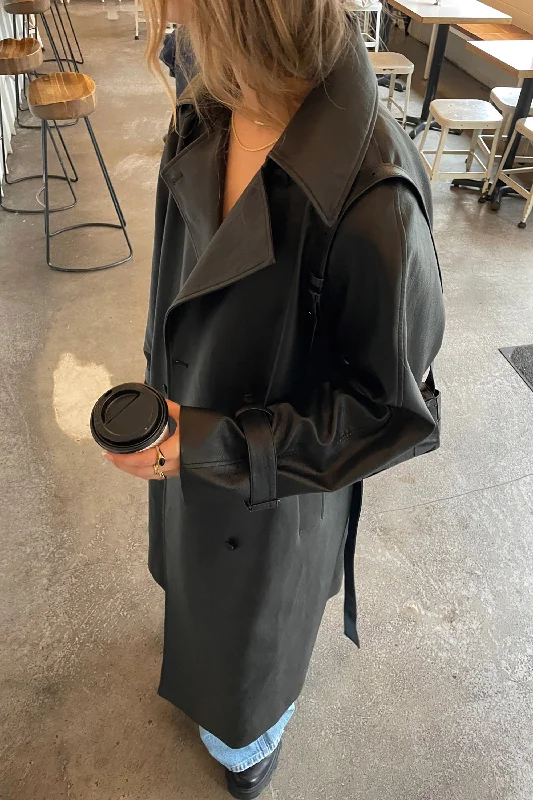 Weekend Discounts to Snag VEGAN LEATHER TRENCH COAT