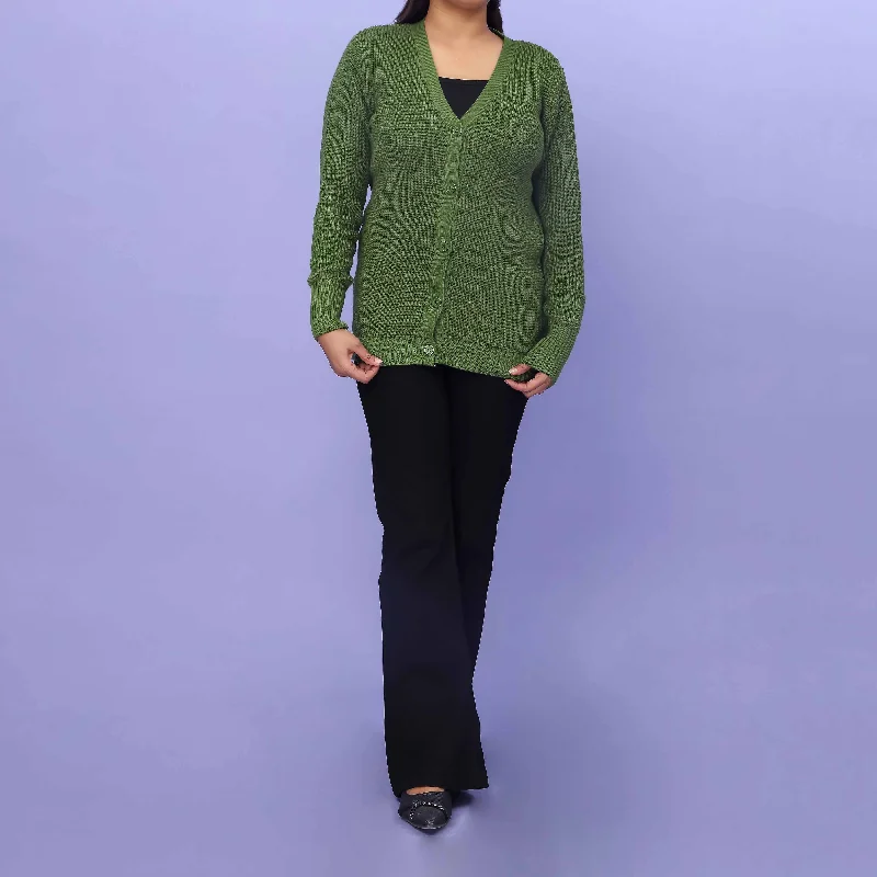 Value Deals Green Cotton Thread Winter Sweater PW4821